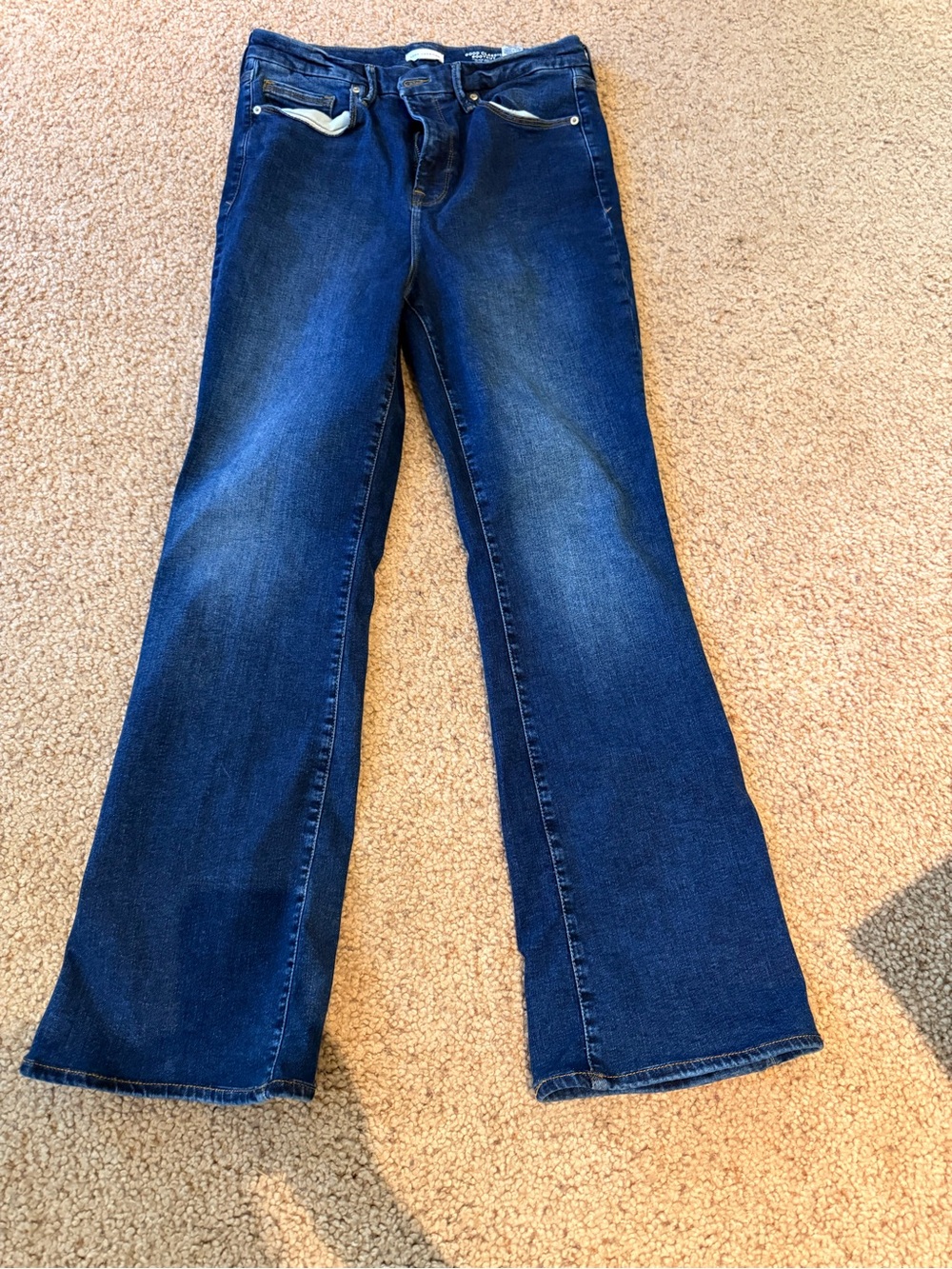 Good American Always Fits 14-18 Dark Blue boot cut Jeans